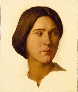 Cabeça de uma jovem, década de 1840 de Hippolyte Jean Flandrin