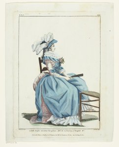 Galeria de Modas e Trajes Franceses 1787, TTT.388: A bela Sophie esperando... de Hippolyte Le Bas