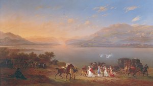 A imperatriz Josefina (1763-1814) chega para visitar Napoleão (1769-1821) em Itália, às margens do Lago Garda
