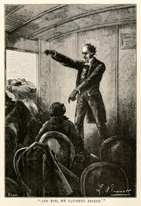 E você, meu amigo fiel., De todo o mundo em oitenta dias por Jules Verne (1828-1905) gravado por Louis, 1873 de Hippolyte Leon after Benett