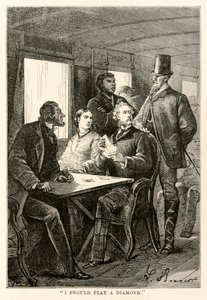 Eu deveria tocar um diamante, de Volta ao Mundo em Oitenta Dias, de Jules Verne (1828-1905) gravado por Adolphe François Pannemaker (1822-1900), 1873 de Hippolyte Leon after Benett