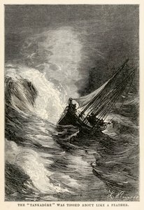 O Tankadere foi lançado como uma pena, de todo o mundo em oitenta dias por Jules Verne (1828-1905) gravado por Adolphe François Pannemaker (1822-1900), 1873