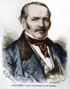 Allan Kardec (1804-1869) nome verdadeiro Hippolyte Leon Denisart-Rivail, inventor do espiritualismo em França, gravado após uma foto de Leymarie de Hippolyte Leymarie