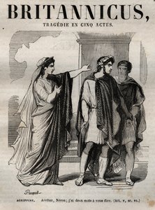 Agrippine. Stop Neron, tenho duas palavras para te dizer - tragédia Britannicus em cinco atos - gravada em "Obras de Jean Racine" ilustrada por Pauquet e notada por Emile de La Bedolliere - 1851