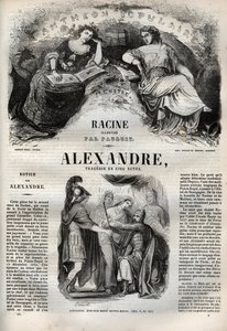 Alexandre le Grand tragedie en cinq actes - gravura em "Oeuvres de Jean Racine" ilustrada por Pauquet e nota de Emile de La Bedolliere - 1851 de Hippolyte Louis Pauquet