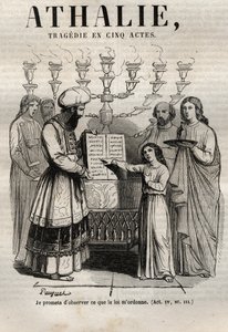 Athalie tragédia de Jean Racine em cinco atos - gravura em "Oeuvres de Jean Racine" ilustrada por Pauquet e nota de Emile de La Bedolliere - 1851 de Hippolyte Louis Pauquet