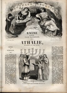 Athalie tragédia de Jean Racine em cinco atos - gravura em "Oeuvres de Jean Racine" ilustrada por Pauquet e nota de Emile de La Bedolliere - 1851 de Hippolyte Louis Pauquet