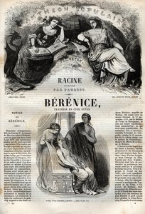 Berenice tragedie en cinq acte - gravura em "Oeuvres de Jean Racine" ilustrada por Pauquet e nota de Emile de La Bedolliere - 1851