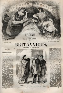 Britannicus tragedie en cinq actes - gravura em "Oeuvres de Jean Racine" ilustrada por Pauquet e nota de Emile de La Bedolliere - 1851