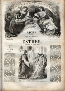 Ilustração para "Esther" de Jean Racine - gravura em "Obras de Jean Racine" ilustrada por Pauquet e nota de Emile de La Bedolliere - 1851 de Hippolyte Louis Pauquet