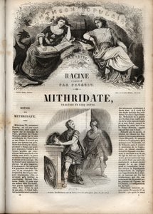 Mithridate tragedie en cinq actes de Jean Racine - gravura em "Oeuvres de Jean Racine" ilustrada por Pauquet e nota de Emile de La Bedolliere - 1851 de Hippolyte Louis Pauquet