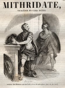 Mithridate tragedie en cinq actes de Jean Racine - gravura em "Oeuvres de Jean Racine" ilustrada por Pauquet e nota de Emile de La Bedolliere - 1851 de Hippolyte Louis Pauquet