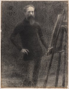 Autorretrato no cavalete de Hippolyte Petitjean