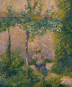 Mulher no Jardim (óleo sobre tela) de Hippolyte Petitjean