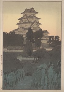 Castelo de Himeji (xilogravura) de Hiroshi Yoshida