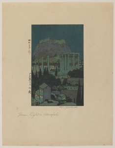 Luz da Lua em Acrópole, era Showa de Hiroshi Yoshida