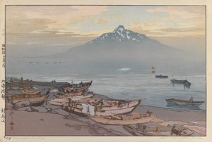 Rishiri Pacífico (impressão em xilogravura sobre papel) de Hiroshi Yoshida