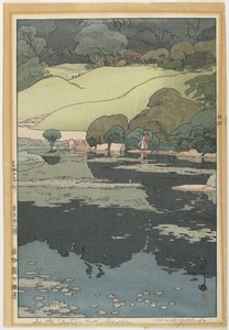 Nenúfares em um jardim botânico de Hiroshi Yoshida