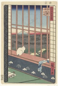 Arrozais de Asakusa e festival de Torinomachi de Hiroshige (I) , Utagawa