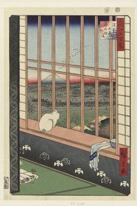 Arrozais de Asakusa e festival de Torinomachi de Hiroshige (I) , Utagawa