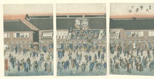 Atividade na capital oriental Toto hanei no zu (título no objeto) de Hiroshige (I) , Utagawa