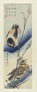 Patos perto de canas de Hiroshige (I) , Utagawa