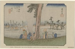 Hamamatsu No. 30. Hawawatsu: um dos cinquenta e três lugares notáveis ​​em Tokaido, pintado por Hiroshige De Tôkaidô van Hiroshige (título da série) Hiroshige no fude Tôkaidô (título da série no objeto) de Hiroshige (I) , Utagawa