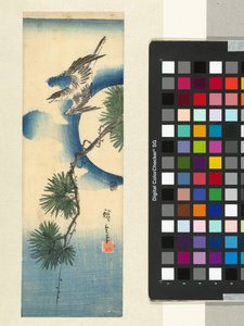 Cuco em galho de pinheiro e lua cheia de Hiroshige (I) , Utagawa