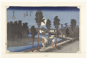 Numazu in de avondschemering
Numazu tasogare no zu (título sobre o objecto)
De 53 estações van de Tokaido (título da série)
Tokaido gojusan tsugi no uchi (título da série sobre o objecto) de Hiroshige (I) , Utagawa