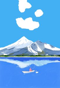 A pesca no lago de inverno de Hiroyuki Izutsu