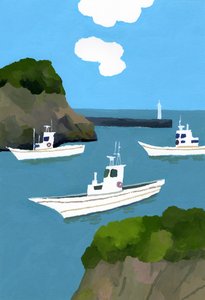 Três barcos de pesca. de Hiroyuki Izutsu