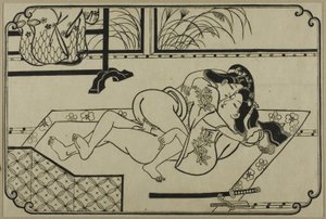 Uma folha de um álbum de shunga