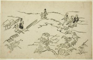 Emon Hill, da série "A Aparição de Yoshiwara (Yoshiwara no tei)" de Hishikawa Moronobu