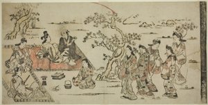 Visualização de flores de Hishikawa Moronobu