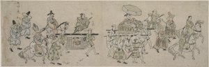 Desfile da Embaixada da Coreia de Hishikawa Moronobu