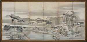 Paisagens das quatro estações: primavera e verão, período Edo, final do século XVIII e início do século XIX. de Hishikawa Sori