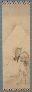O pescador Hakuryo e o Monte Fuji, período Edo, 1770-1820. de Hishikawa Sori