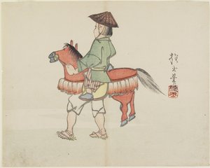 (Artista de rua com traje de cavalo), c. 1830