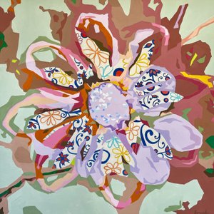 Floral abstrato #3, 2023 (guache sobre papel)