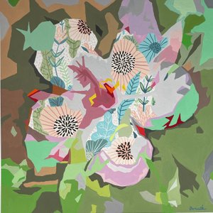 Floral abstrato #5, 2023 (guache sobre papel)