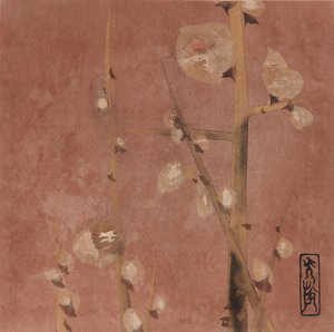 Flores de ameixa, período Edo, final do século XVI e início do século XVII.