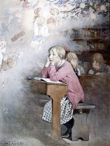 Sonhos de Natal (aguarela sobre papel) de Honor Charlotte Appleton
