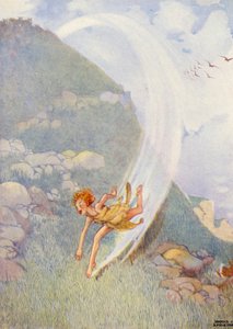"Vou pôr uma cinta à volta da terra em quarenta minutos" (litografia a cores) de Honor Charlotte Appleton