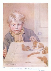 Sete bebês peludos, ilustração de 