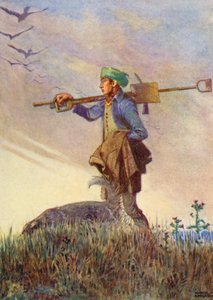 "The toil-worn cottar frae his labour goes" (litografia a cores) de Honor Charlotte Appleton