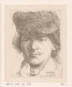 Retrato de Rembrandt com cartola de Honoré Coussin