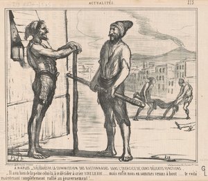 Em Nápoles: Delegados da comissão ... de Honoré Daumier