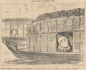 Para alugar, alojamento para menino entre o ... de Honoré Daumier