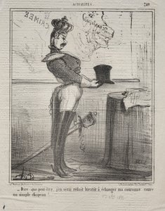 Atualidades nº 249: Dizem que em breve vou ser reduzido a trocar minha coroa ..., 1855. de Honoré Daumier