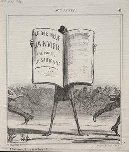Actualidades No. 41: Eleitores, em meus braços! ..., 1869. de Honoré Daumier